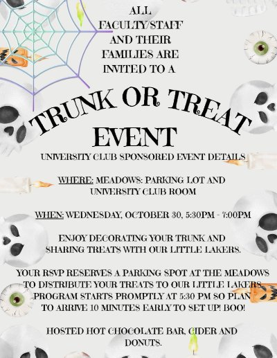 GVS UClub Trunk or Treat Event